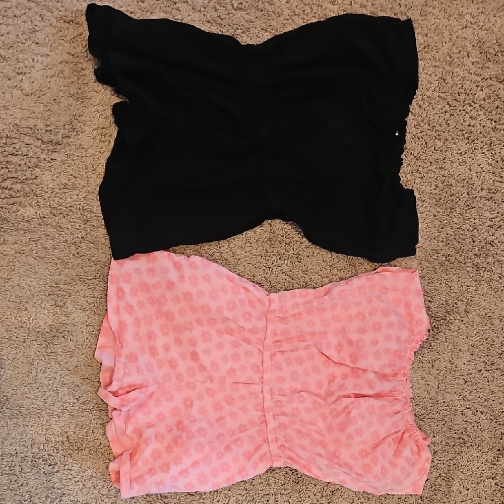 Black and Pink Floral Romper Set